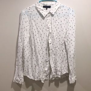 Evergreen print button up shirt